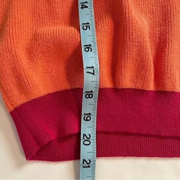 Loft Pink Orange Colorblock Sweater Tank Cotton Y2K Size Small - Picture 11 of 11